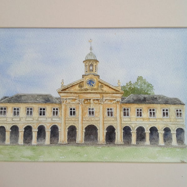 Chapel at Emmanuel College, Cambridge, original watercolour