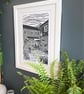 The Courtyard Cafe Limited Edition Lino Print in Black - Image 2