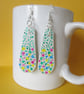 Handpainted wooden drop earrings. Original Painting - Image 3