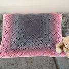 Pink and Grey Crocheted Baby Blanket, Baby Girl Gift, Newborn Baby gift