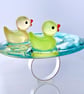Glow in Dark Duck Pond Ring, Adjustable Resin Statement Jewelry