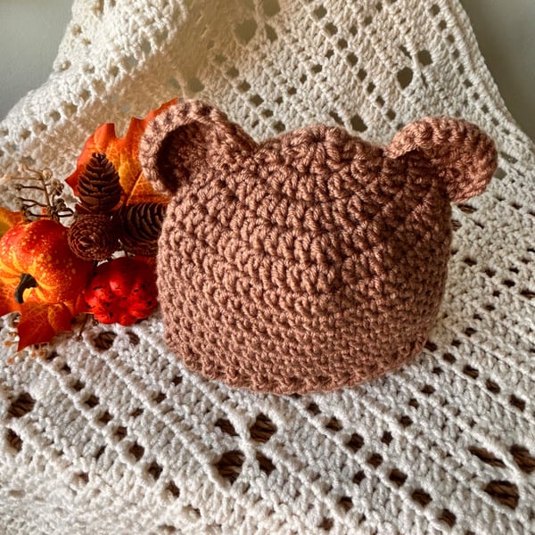 Teddy Bear Ears Baby Hat