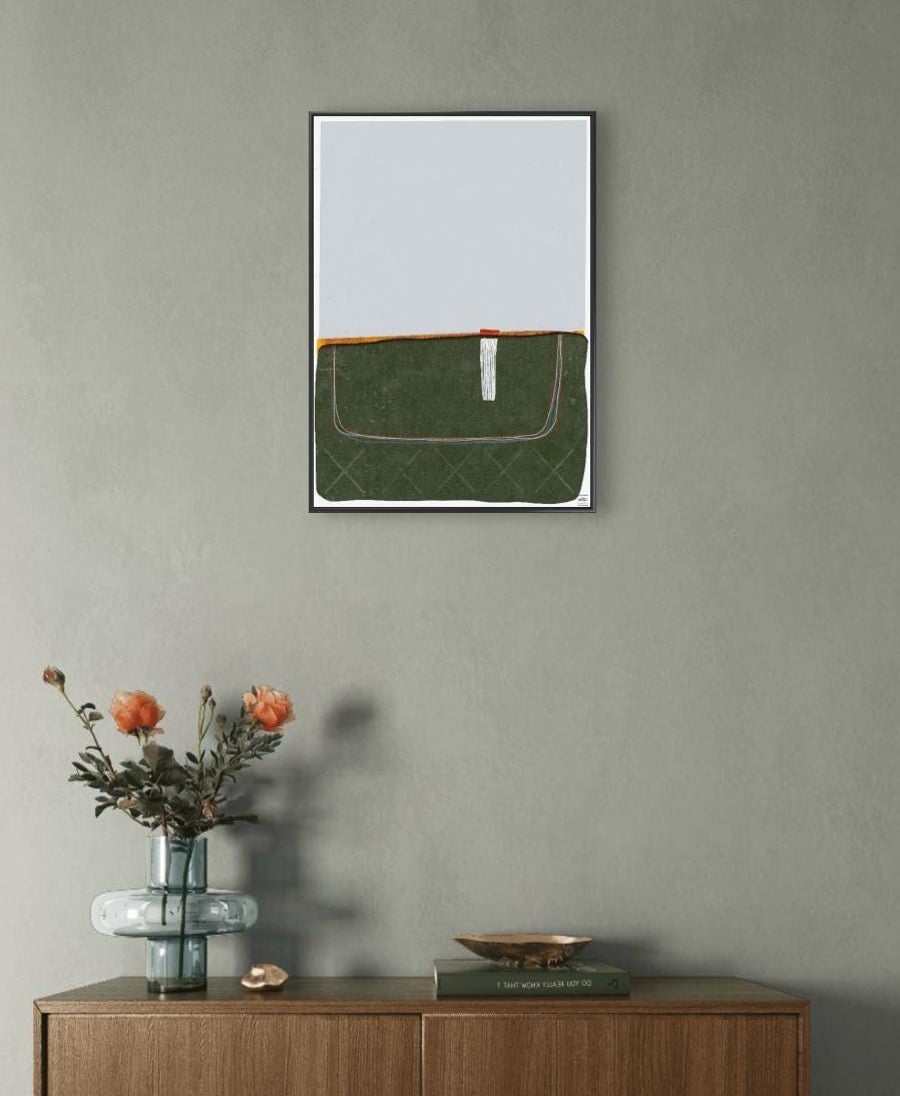 Digital Hand Drawn Abstract Art Print Neutral Scandinavian Design (UNFRAMED)