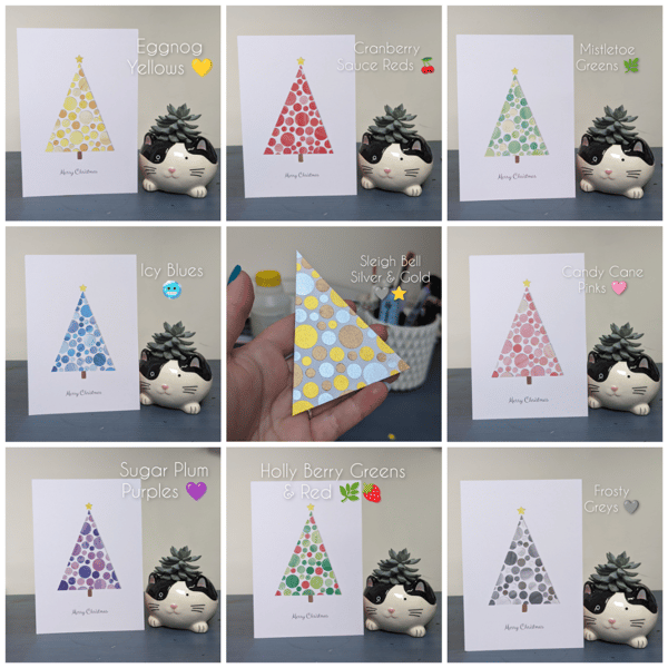 Pack of Printed "Watercolour Wonderland" Christmas Tree Card