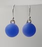 Periwinkle blue glass drop earrings - Image 3