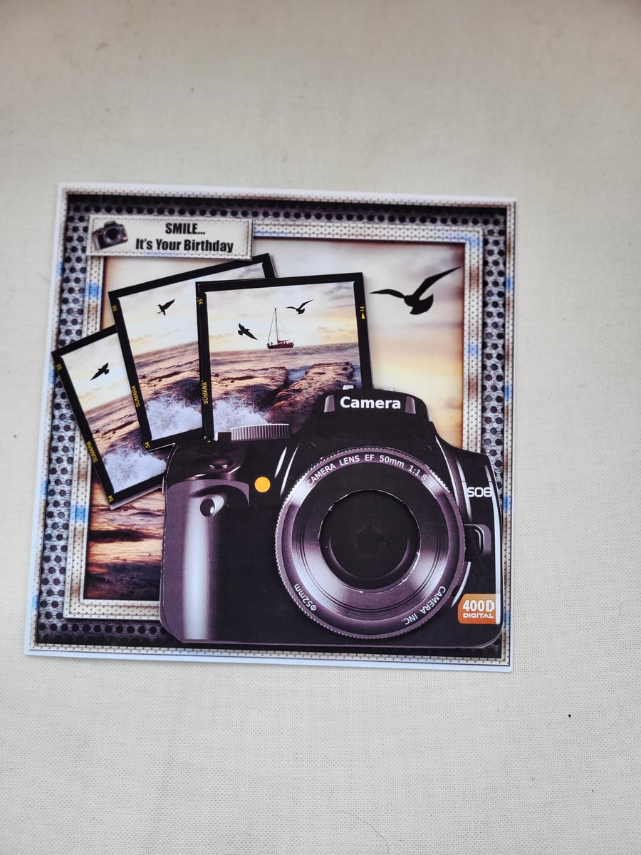 Camera birthday card,  birthday card for a camera lover 