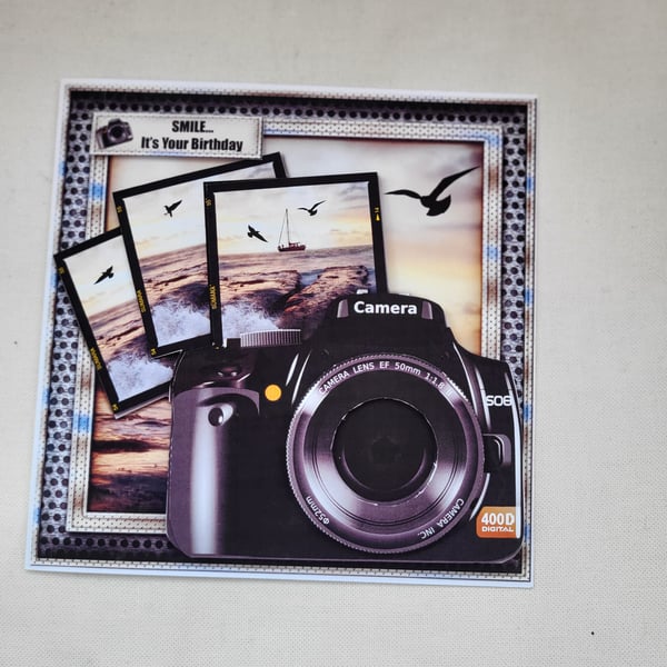 Camera birthday card,  birthday card for a camera lover 