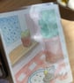 Stormy Snack, miniature watercolour painting on watercolour paper, trading card - Image 5