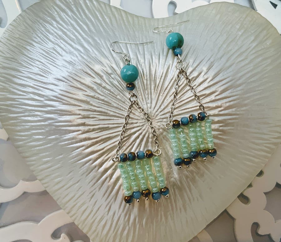 Chandelier Glass Bead  Earrings.