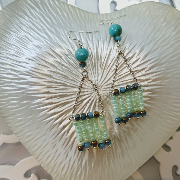Chandelier Glass Bead  Earrings.