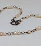 Pearl and copper wirework necklace with toggle clasp, June birthstone  - Image 7