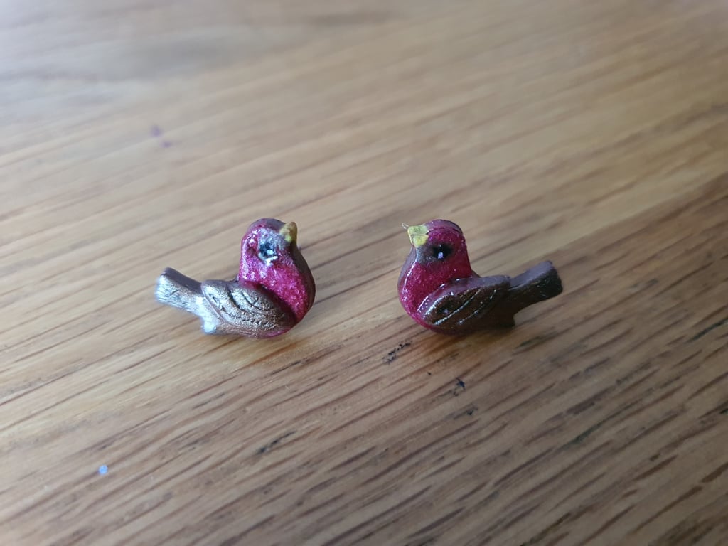 Cute Little Robin Stud Earrings