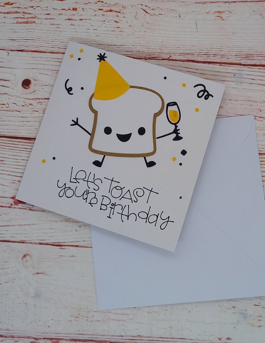 Let's Toast Your Birthday, Funny Birthday Celebration Card