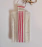 Key ring lip balm holder in striped fabric keyring  - Image 3