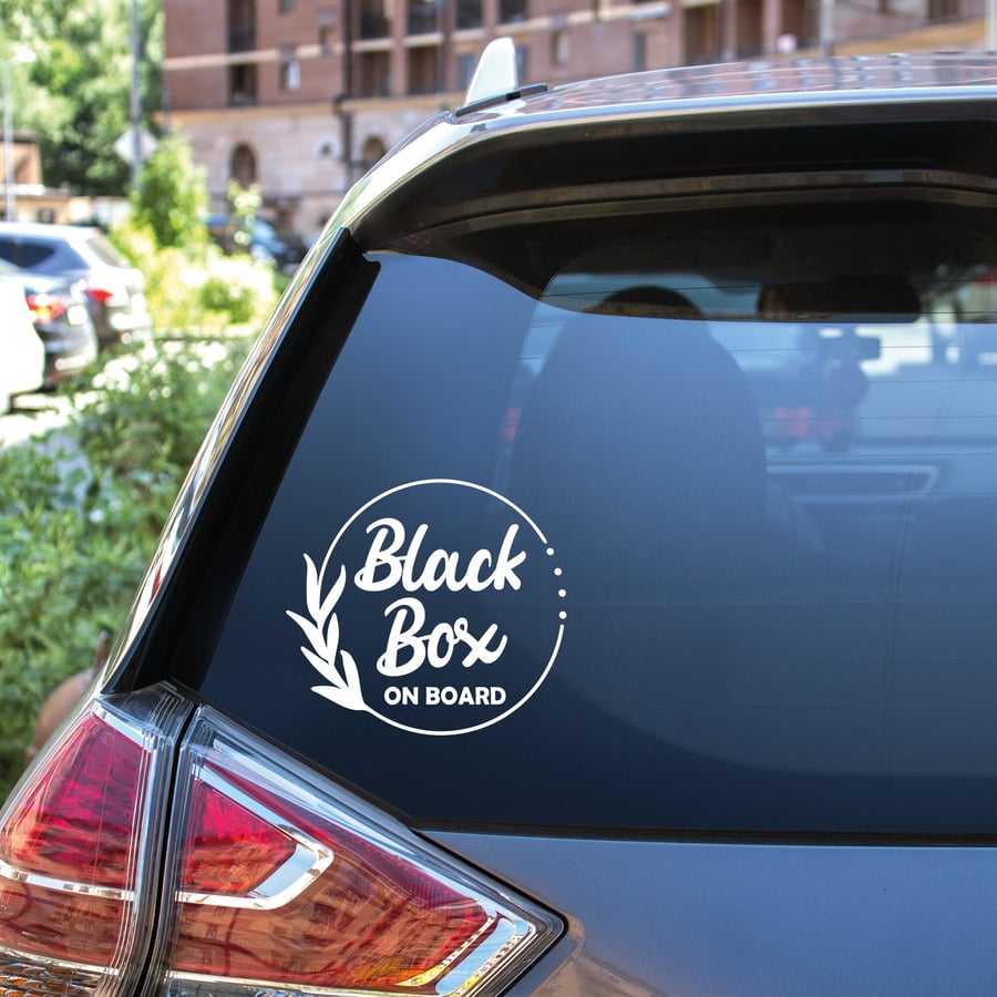 Black Box On Board Car Sticker - Funny Vinyl Decal For Car Bumper Or Rear Window