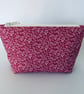 Make up bag, small toiletry bag, water resistant lining, in pink floral design - Image 4