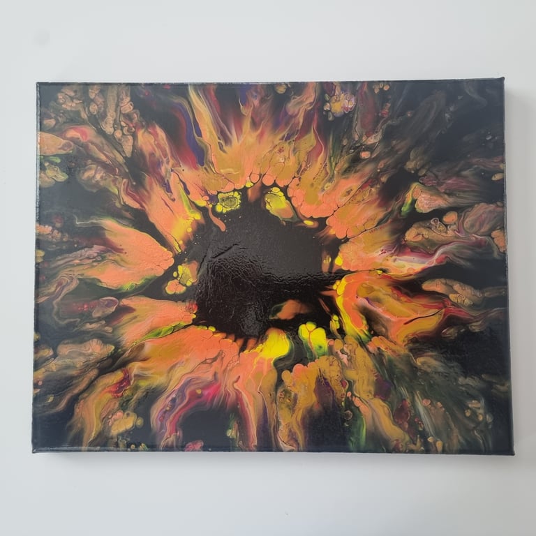 (6) Abstract, Acrylic Art Picture on Canvas, Dancing Flames