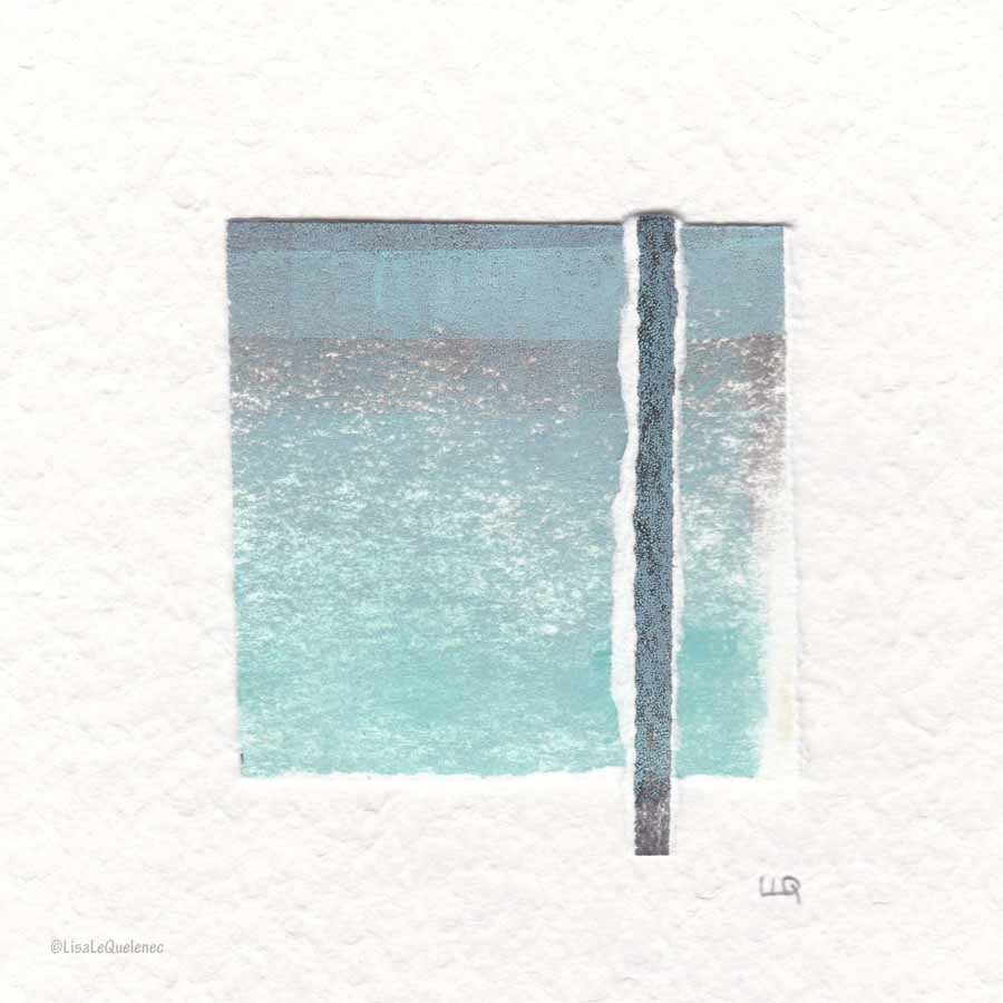 Original coastal inspired abstract minimalist collage no.3