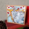 Hawthorn and Spider Webs in Winter - blank 6inch card 