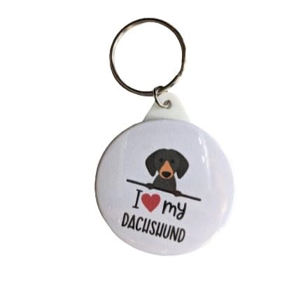 I Love My Dachshund Dog Keyring 