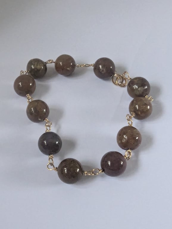 Gold filled Jasper Beaded Bracelet 