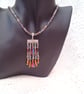 Cone Beads and Crystal Pendant on a Crystal Necklace with Matching Earrings - Image 2