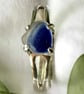Rare Blue and White Seaham Multi Sea Glass Ring in Sterling Silver. - Image 1