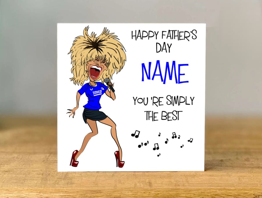Personalised Father's Day Card, Football Theme, Fan, Rangers, Dad,