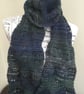 Stormy Wave!  Crocheted Undulating Scarf in Denys Brunton Designer Yarn!
