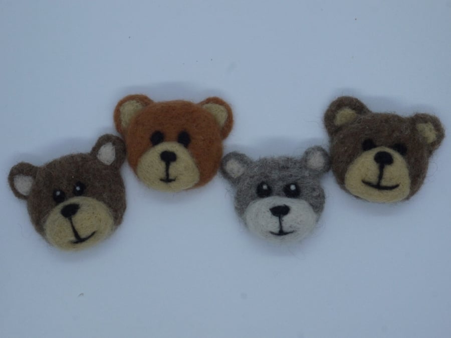 Handmade needle felted Teddy Bear Brooch