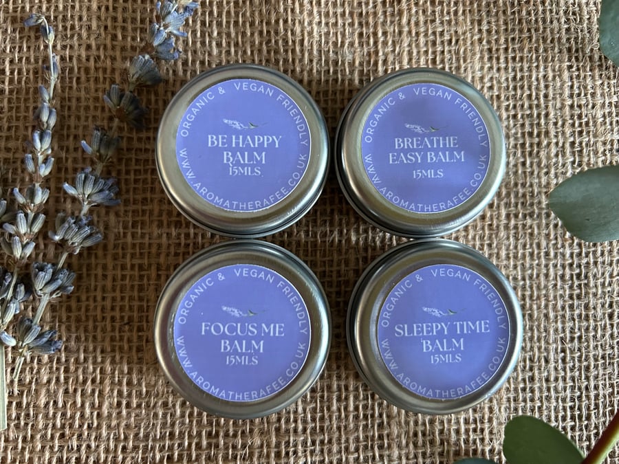 Set of 4 Aromatherapy Rescue Balms -  Gift Set -  Wellbeing Gift