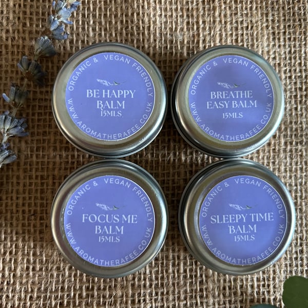 Set of 4 Aromatherapy Rescue Balms -  Gift Set -  Wellbeing Gift