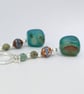 Artisan Teal Agate Dizi Agate & African Turqoise Earth  Drop Earrings  - Image 10