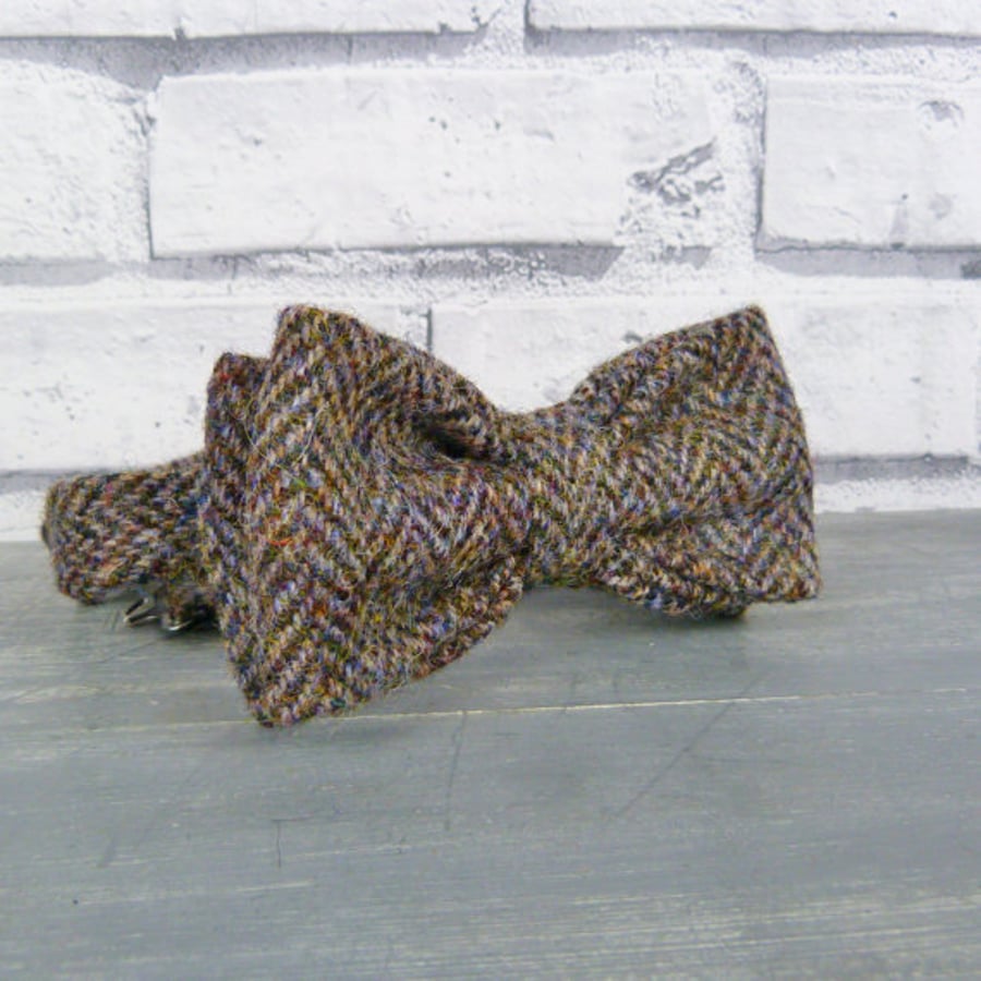 Harris Tweed Bow Tie - Multi autumnal colours