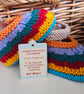 Designer Baby Striped Multicoloured Hand Knitted Shoes  3-6 months size - Image 5