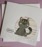 Wishing you a PURRFECT birthday - grey tabby cat 