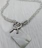 Silver Chain Bracelet with Copper Charm - Image 4