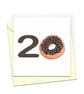 20th Birthday Card, Cute chocolate Doughnut milestone birthday card - Image 1