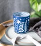 Spring Hedgerow Blue Cyanotype tea light holder, gift for Mum  - Image 2