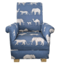 iLiv Prairie Animals Denim Blue Fabric Children's Chair Kids Armchair Safari - Image 1