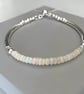 Ethiopian Opal Sterling Silver Noodle Bracelet with Slider Clasp - Image 5