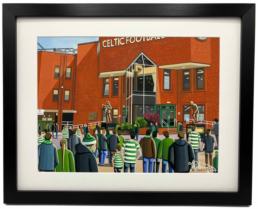 Celtic, Celtic Park Stadium, Framed, Football Art Print 14" x 11" Frame 