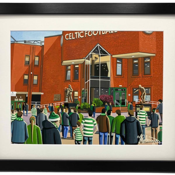 Celtic, Celtic Park Stadium, Framed, Football Art Print 14" x 11" Frame 