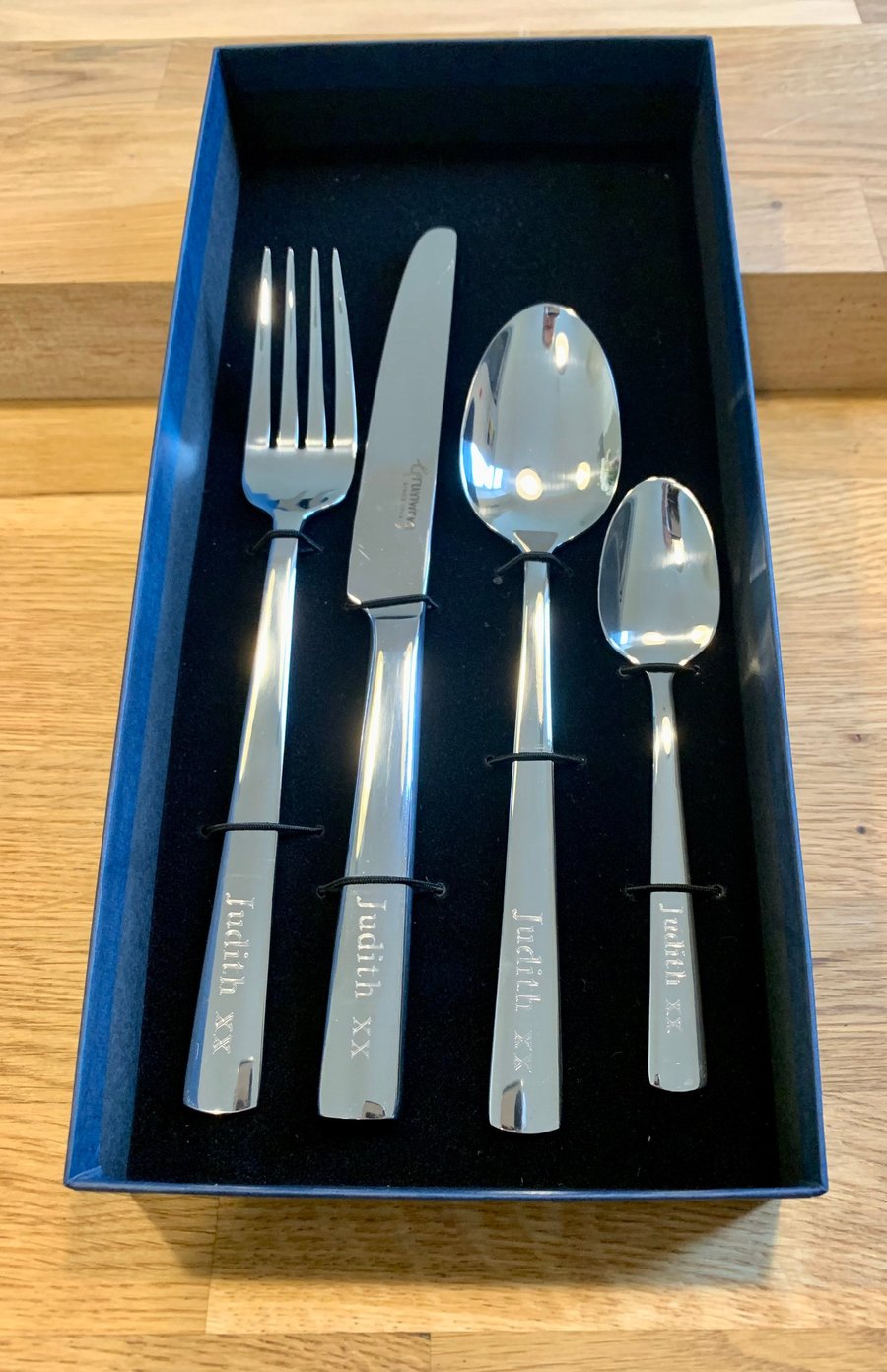 Personalised Engraved Adult Cutlery Set With Optional Gift Box