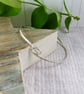 Sterling Silver Bangle with Fold Over Front and Back. Fits Size Small 19cm  - Image 2