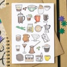 Coffee Alphabet Greetings Card