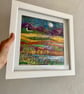 Moonlit hills and moorlands, embroidered textile landscape hanging  - Image 4