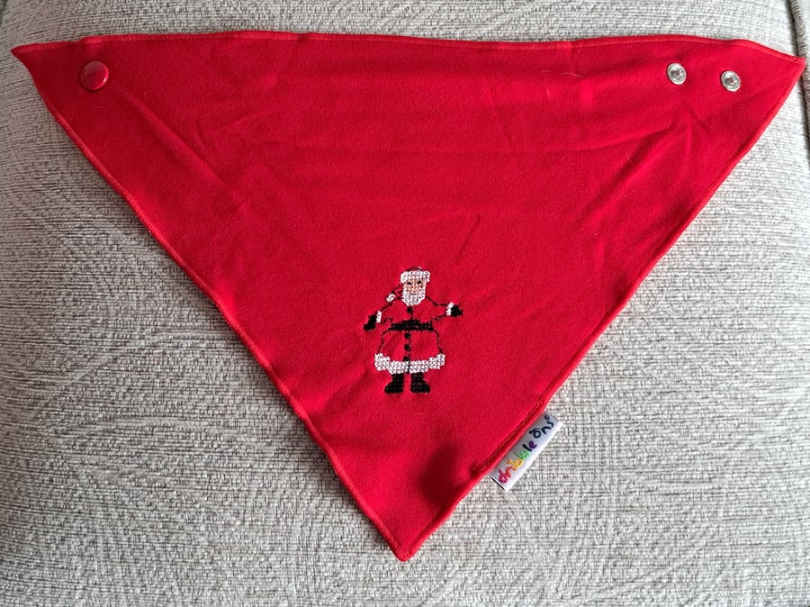 Father Christmas, Dribble Bib, hand embroidered