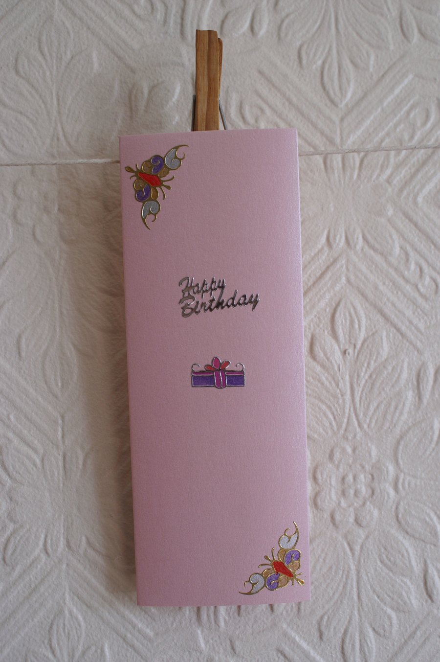 Pink Birthday Present Birthday Card