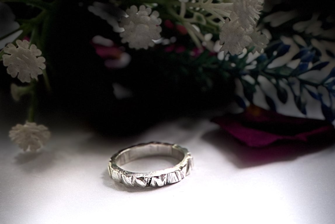 Hand Carved Ring Size N
